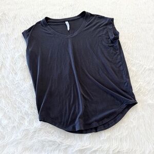 Athleta Black Soft Cap Sleeve Tee XS